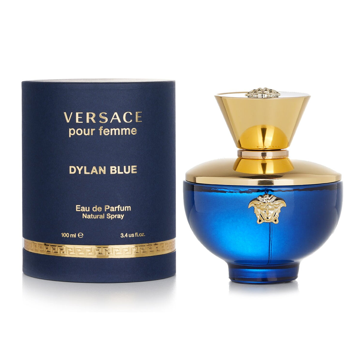 Versace Dylan Blue Eau De Parfum Spray, 100ml: A luxurious floral fruity woody fragrance for women, perfect for spring or summer.