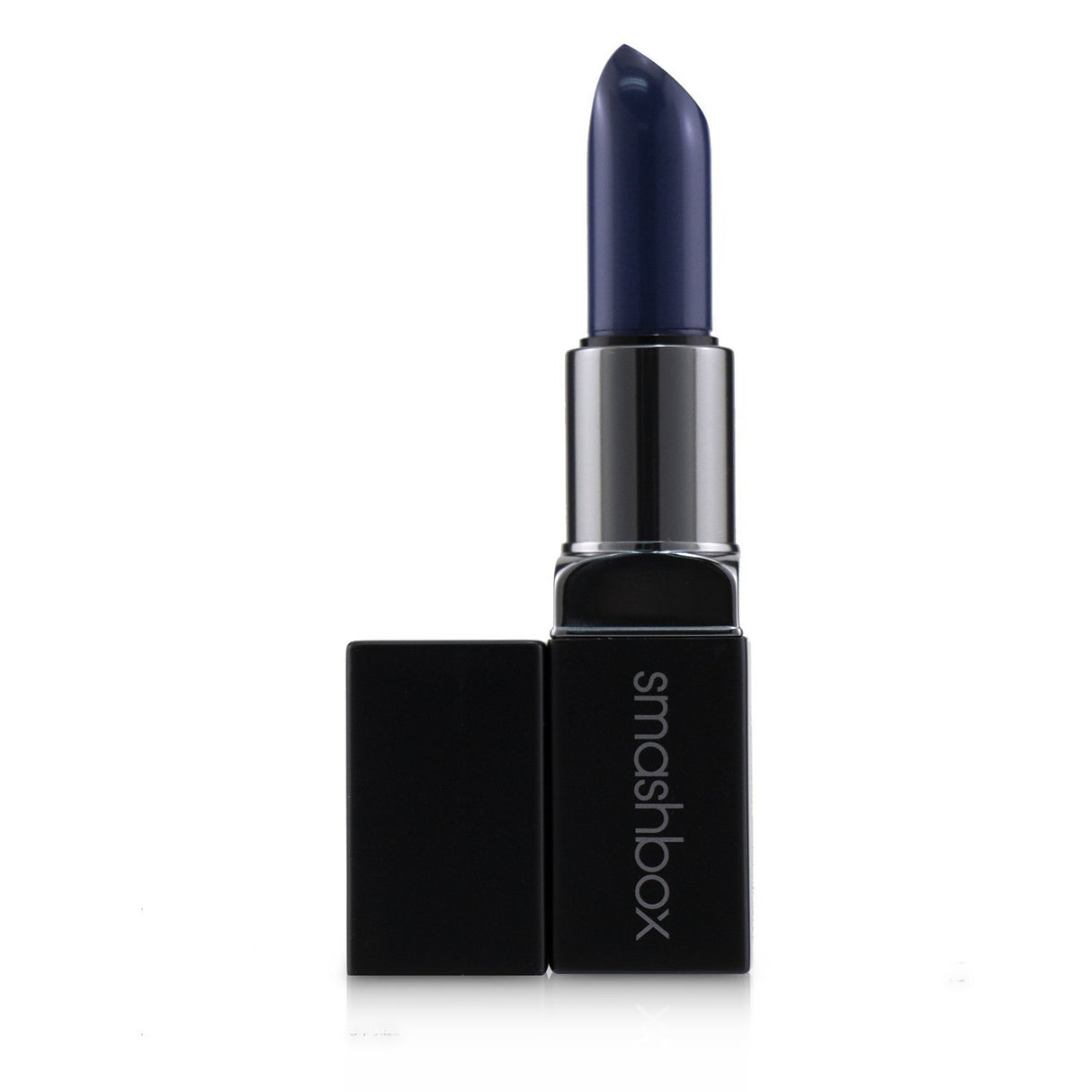 Sheer navy cream lipstick from Smashbox, enriched with vitamins and shea butter for hydration and comfort.