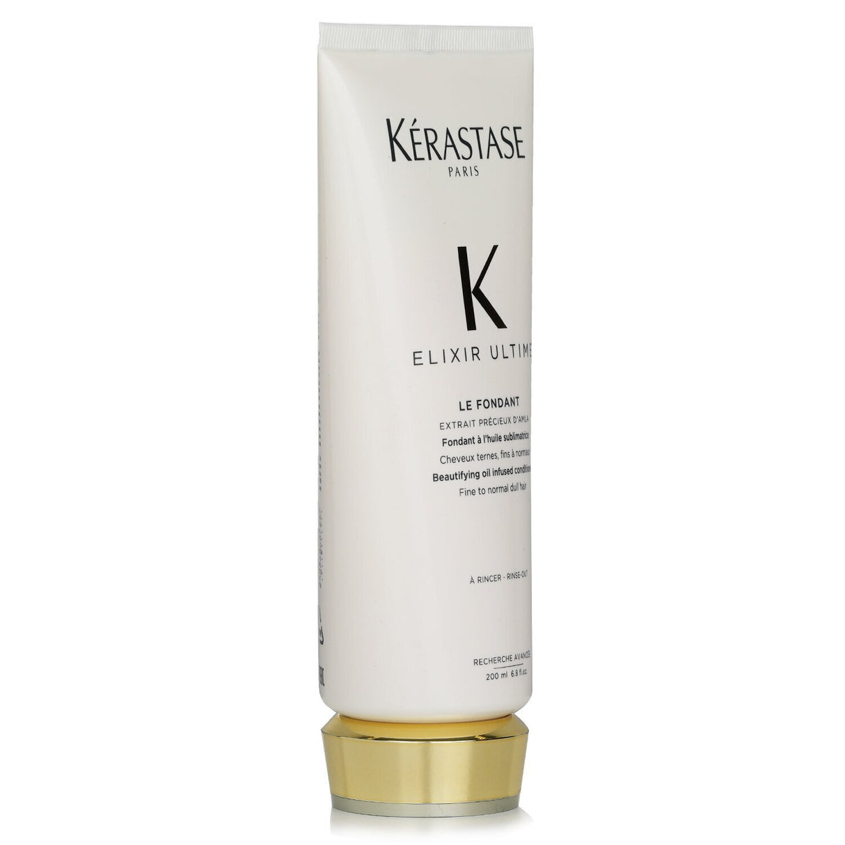 Kerastase Elixir Ultime Conditioner for fine hair, infused with five oils for shine, frizz control, and lightweight nourishment.