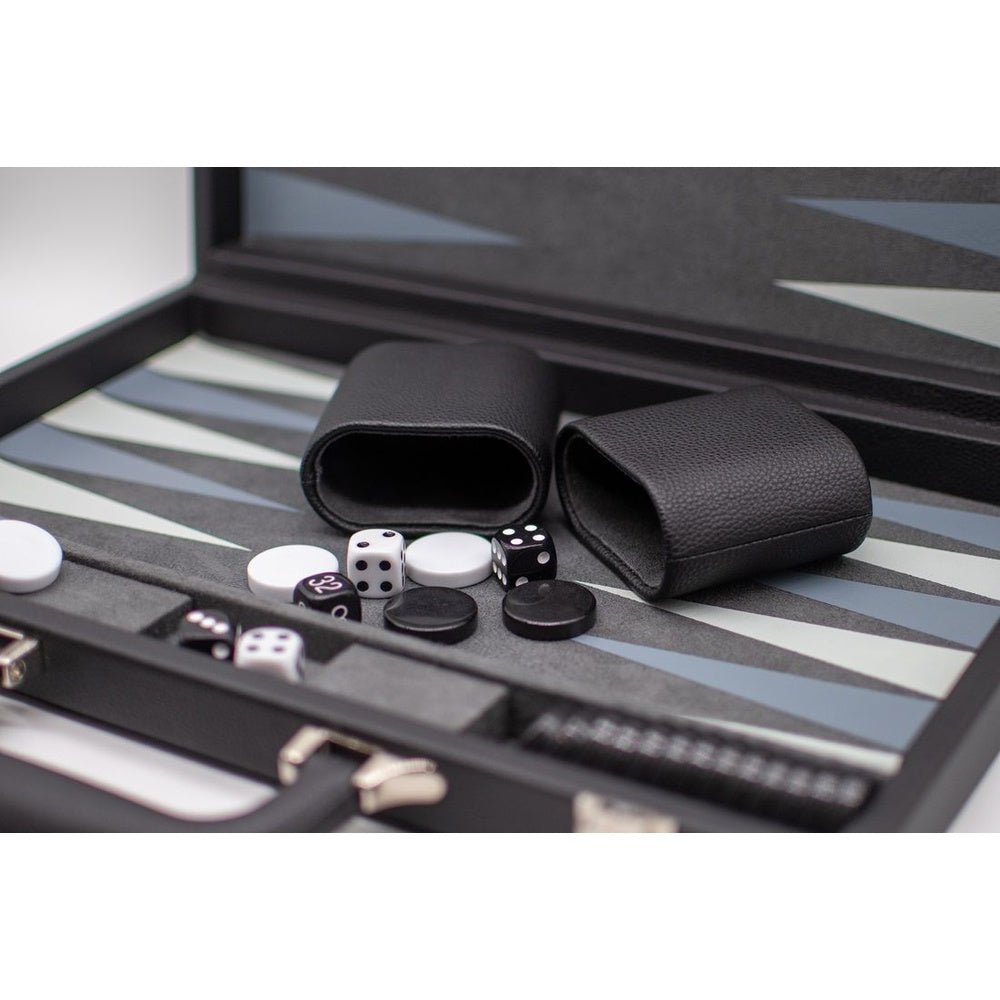 LPG Classics Leather Backgammon Set - Black Classic Game