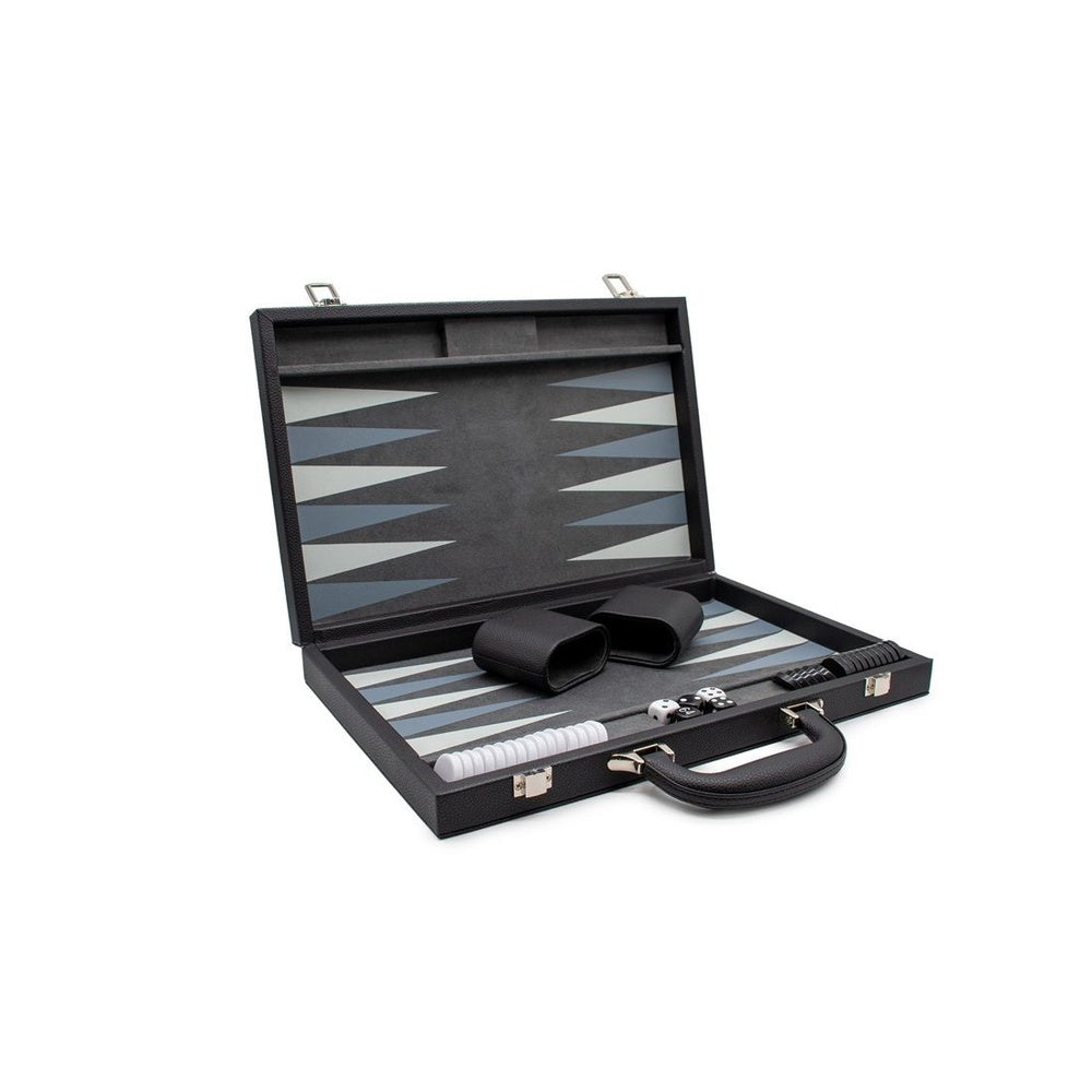 LPG Classics Leather Backgammon Set - Black Classic Game