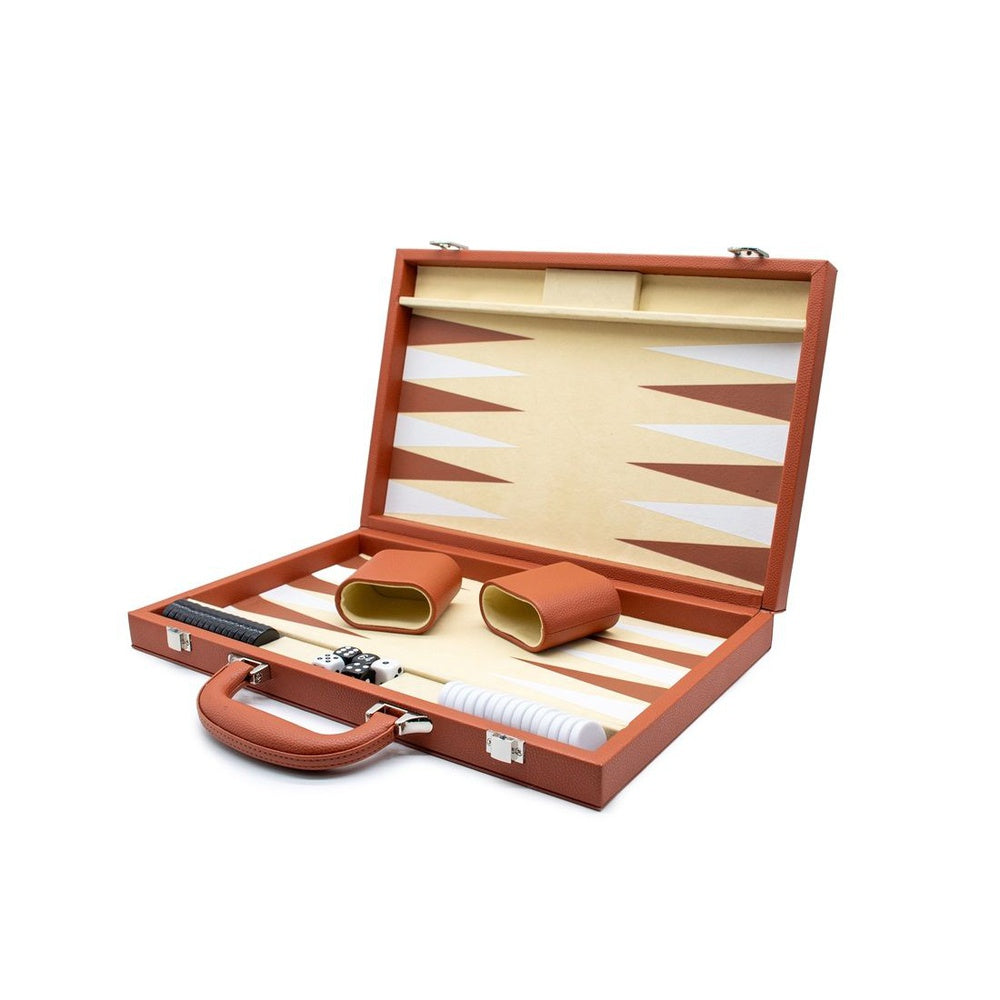 LPG Classics Leather Backgammon Set - Brown Classic Game