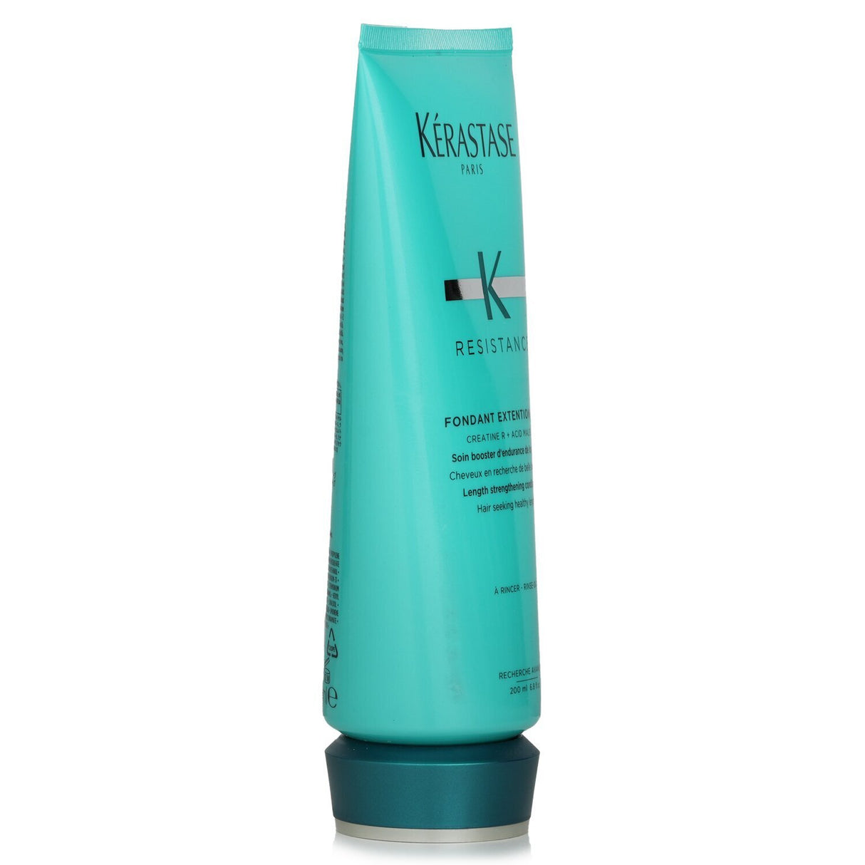 Kerastase Resistance Fondant Extentioniste Conditioner for length strengthening, enriched with Creatine, Ceramide, and Maleic Acid.