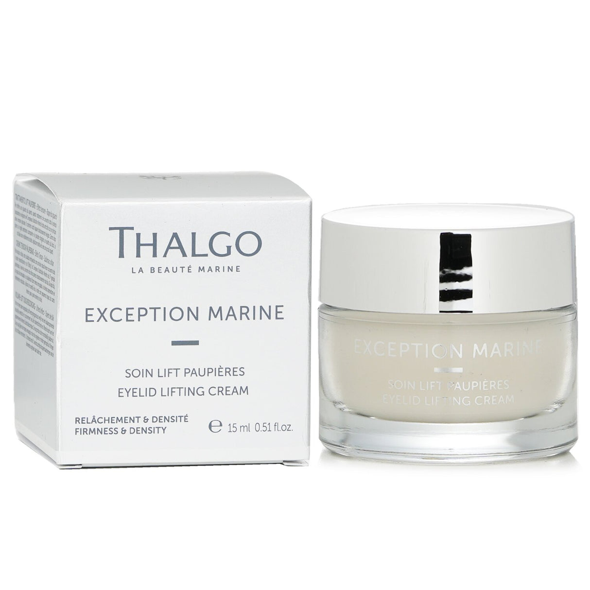 Thalgo eyelid lifting cream in 15ml, revitalizes eyes, reduces fine lines, and brightens for a smooth, youthful look.