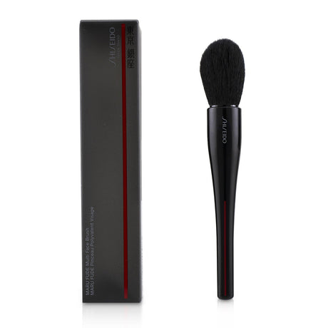 Densely packed synthetic bristle face brush designed for flawless application of blush, bronzer, and highlighter.