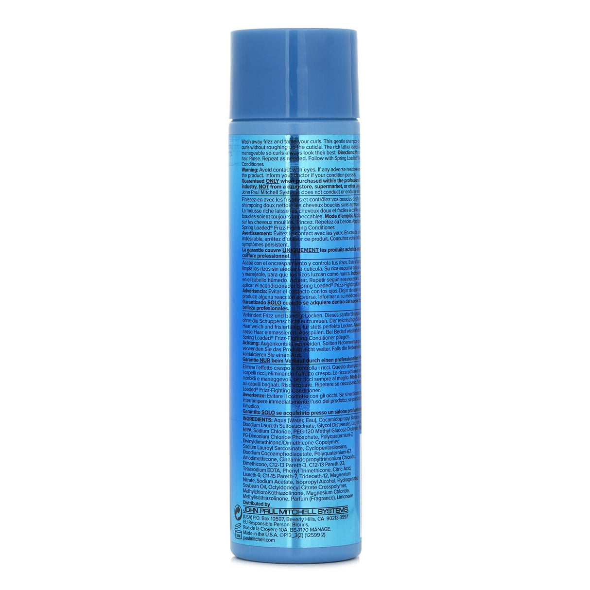 Paul Mitchell Spring Loaded Frizz-Fighting Shampoo for curls; hydrates, tames frizz, and enhances bounce, 250ml/8.5oz.