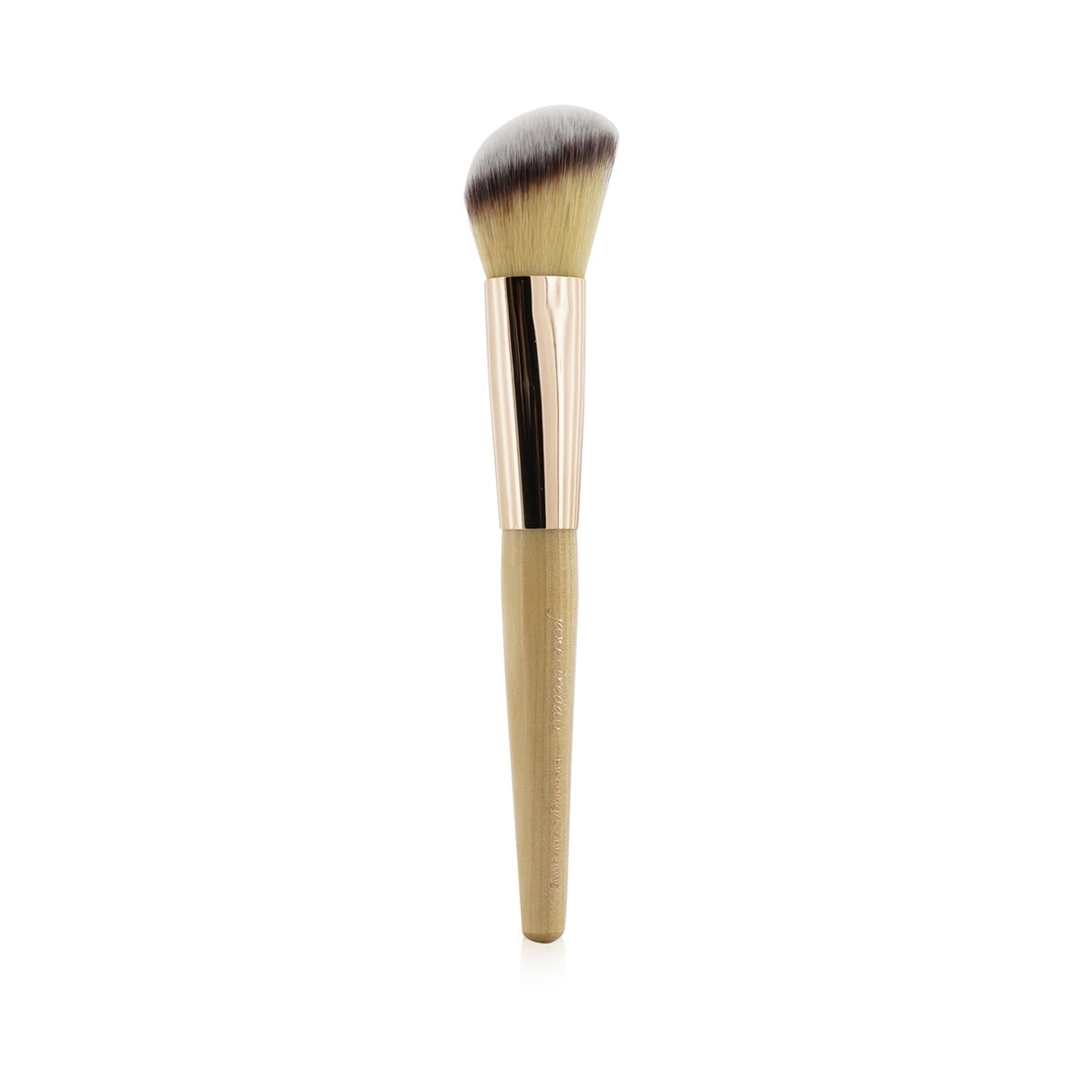 Jane Iredale Rose Gold Blending/Contouring Brush with angled top, medium-density bristles for flawless makeup application.