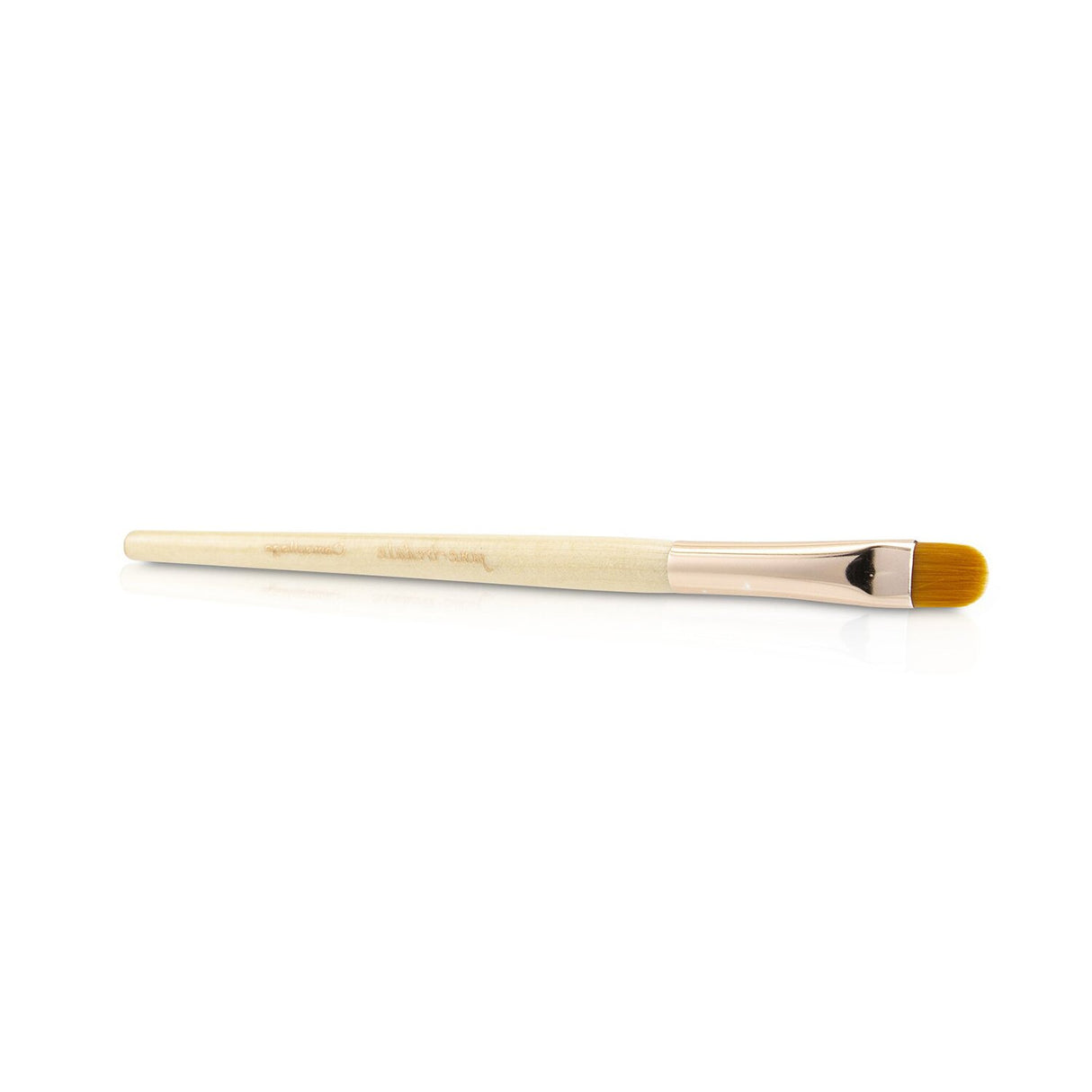 Rose gold camouflage brush designed for smooth application of cream products, ideal for precise areas like eye corners.