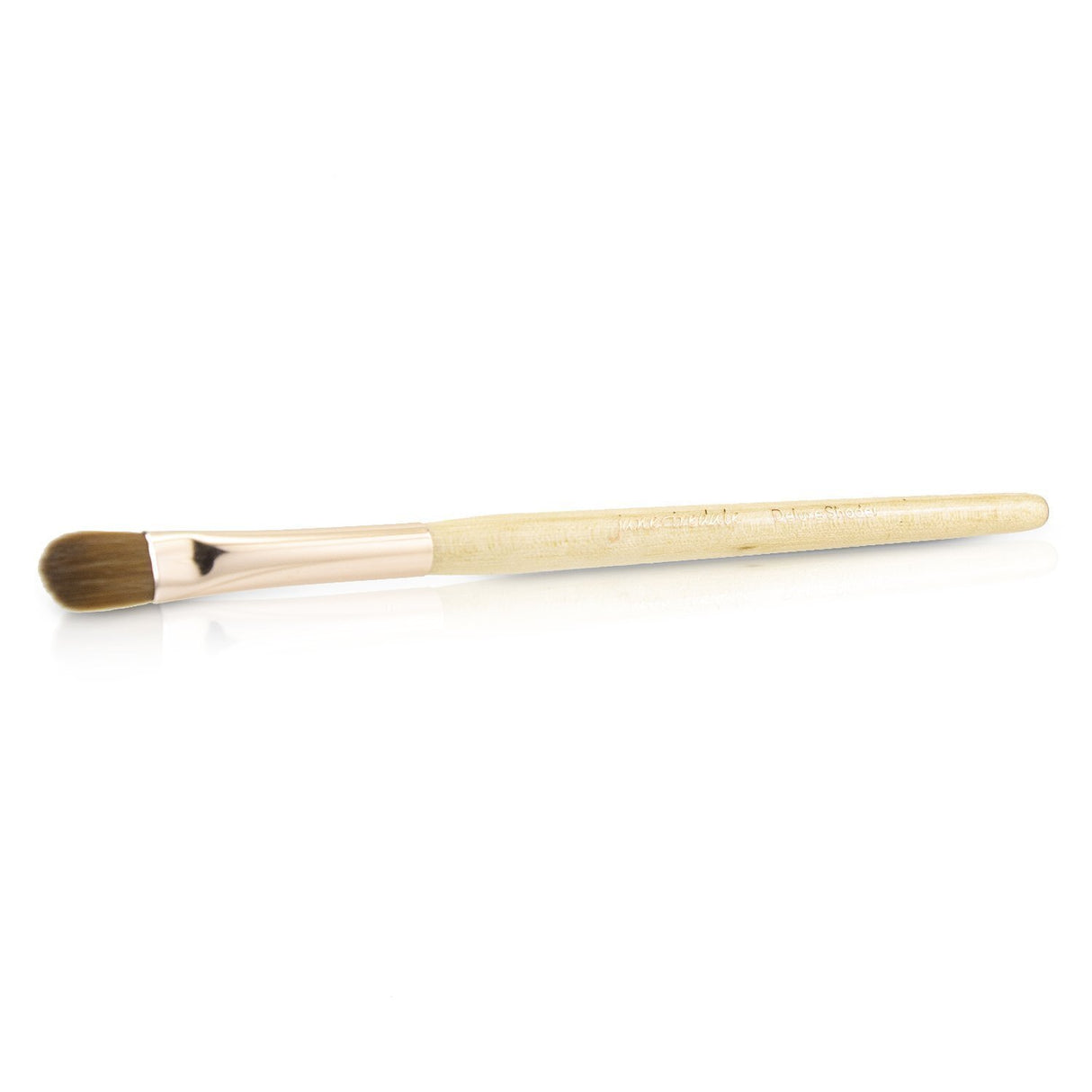 Jane Iredale Deluxe Shader Brush in Rose Gold, featuring sable hair for flawless eyeshadow and shimmer application.