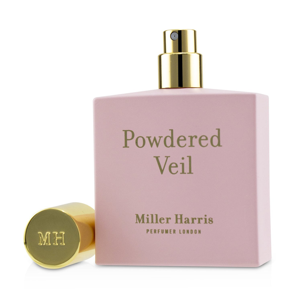 Miller Harris Powdered Veil Eau De Parfum 50ml in a luxurious bottle, featuring floral, spicy, and resinous notes for refined elegance.