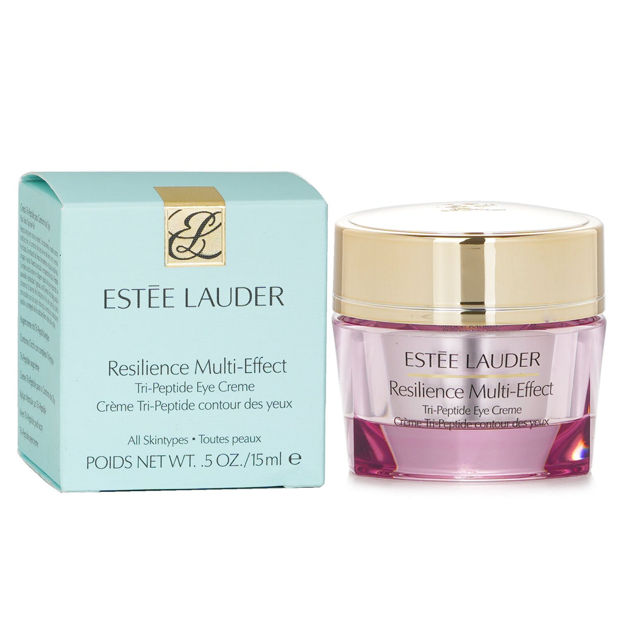 Estee Lauder Resilience Tri-Peptide Eye Creme in 15ml, combats aging, hydrates, and protects delicate eye area.