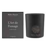 Miller Harris L'Art De Fumage candle, 185g, featuring uplifting citrus scent and 40-hour burn time for a luxurious ambiance.