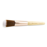 Elegant rose gold blending brush with a firm handle, perfect for seamless application of powders and cream makeup.