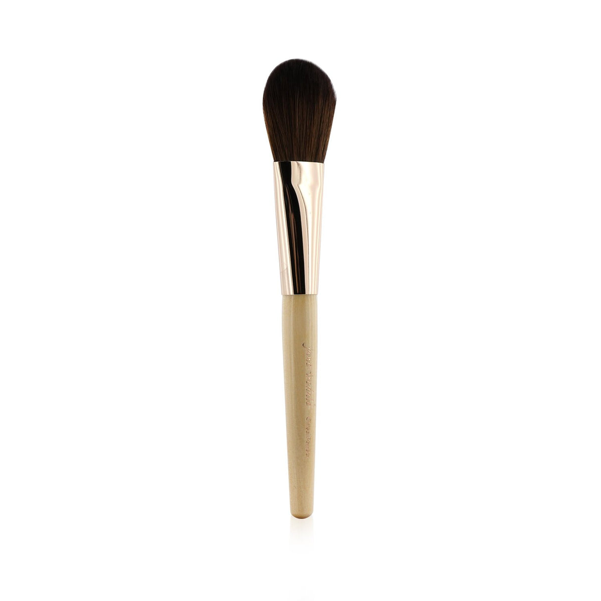 Elegant Jane Iredale Chisel Powder Brush in Rose Gold, perfect for flawless face powder application with luxurious pony and goat hair.