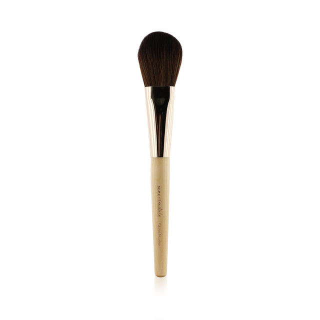 Rose Gold Jane Iredale Chisel Powder Brush designed for flawless face powder application with a luxurious blend of pony and goat hair.