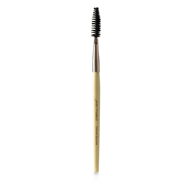 Jane Iredale Deluxe Spoolie Brush in Rose Gold for grooming lashes and blending brows, hand-crafted for gentle application.