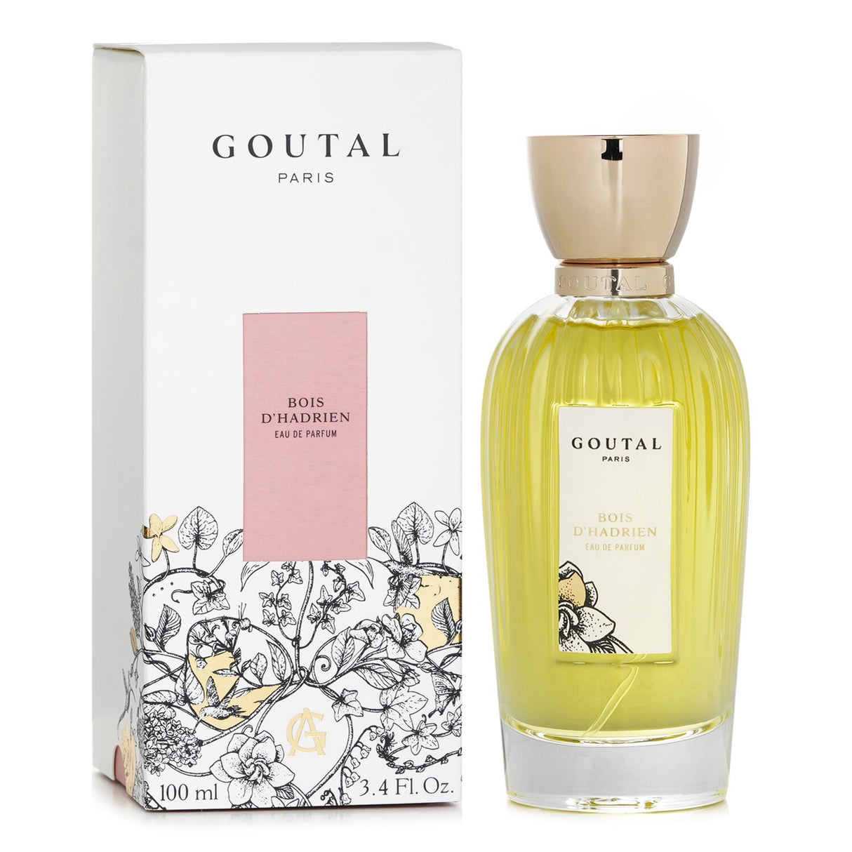 100ml bottle of Goutal Bois D'Hadrien Eau De Parfum, a fresh, woody fragrance for all seasons with citrus and earthy notes.