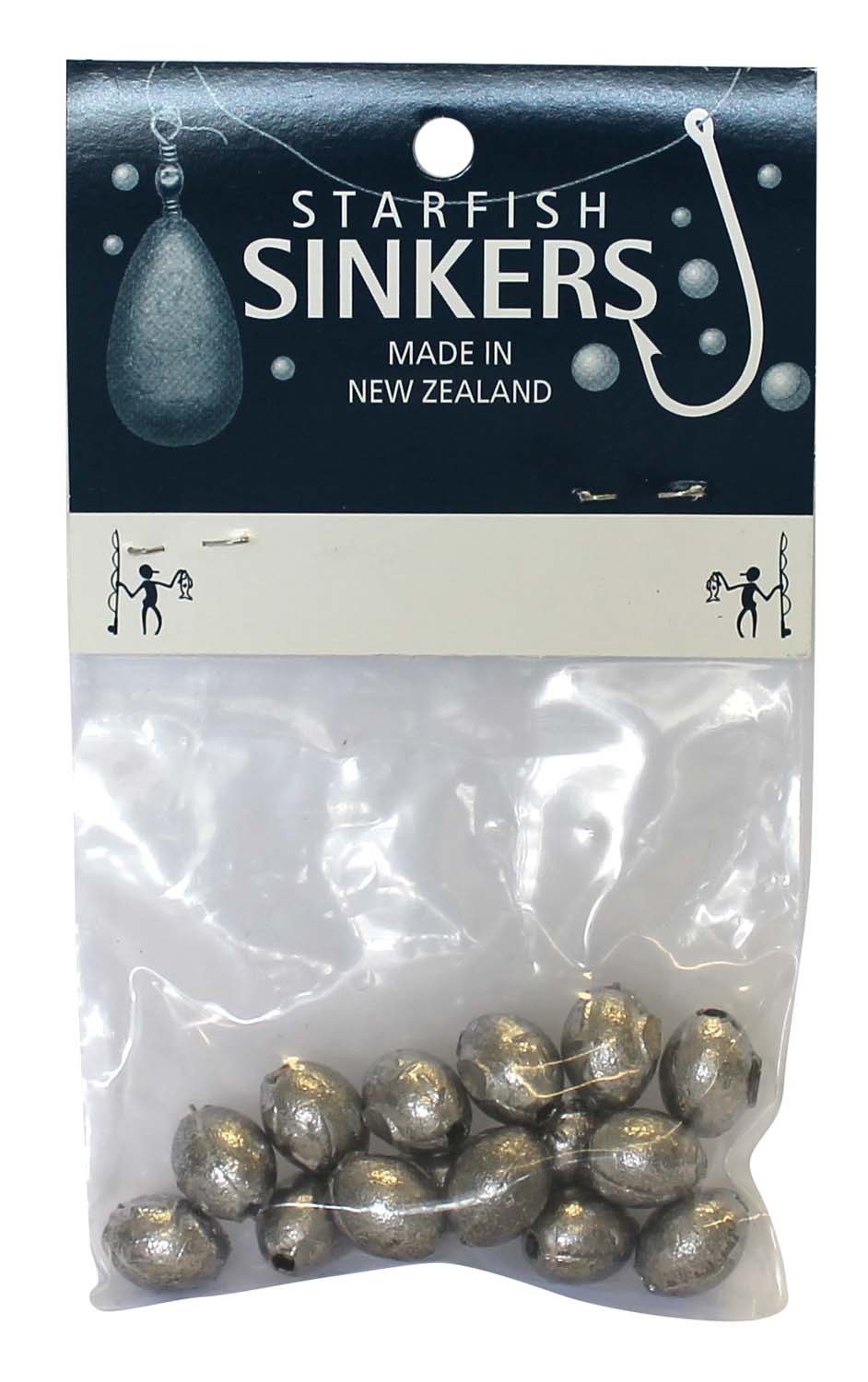 Starfish Egg Sinker Packet with 15 durable 1/4oz weights, designed for estuary fishing and effective light tackle rigs.