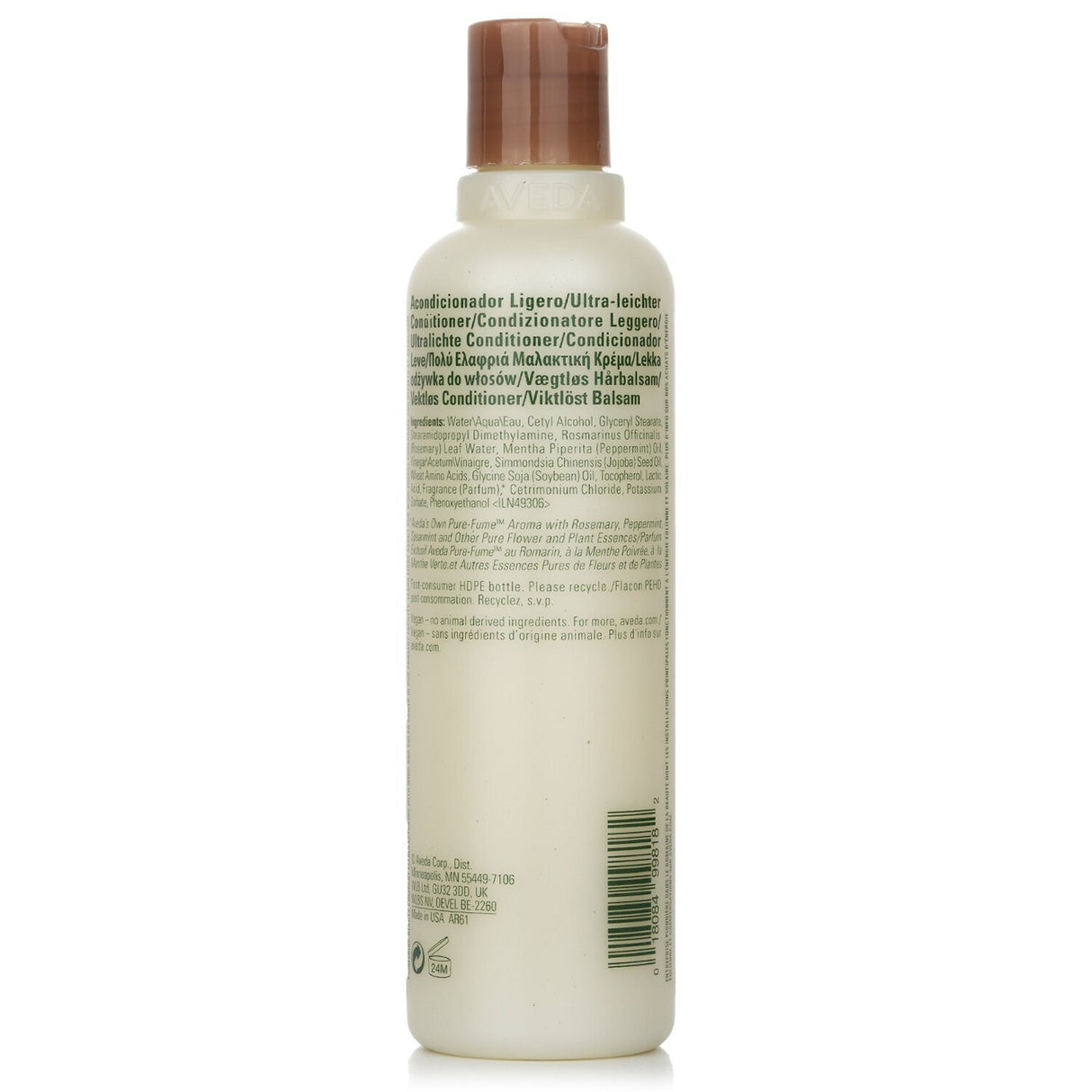 Aveda Rosemary Mint Weightless Conditioner in a 250ml bottle, featuring natural ingredients for tangles, shine, and a refreshing scent.