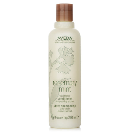 Aveda Rosemary Mint Weightless Conditioner, 250ml, infused with essential oils for shine, tangles prevention, and a refreshing sensation.