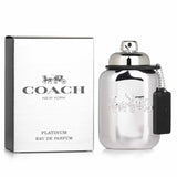 Coach Platinum Eau De Parfum Spray 60ml, an oriental woody fragrance for men with notes of black pepper, pineapple, and patchouli.