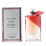 "Lancome La Vie Est Belle En Rose 100ml spray showcasing vibrant floral notes and elegant packaging for modern women."