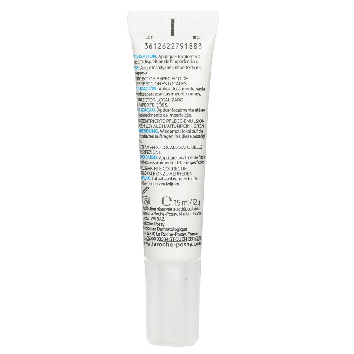 La Roche Posay Effaclar AI Corrector, 15ml, targets blemishes and soothes skin with Niacinamide and thermal spring water.