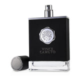 Vince Camuto Eau De Toilette Spray 100ml, a sophisticated woody aromatic fragrance for men with vibrant and earthy notes.