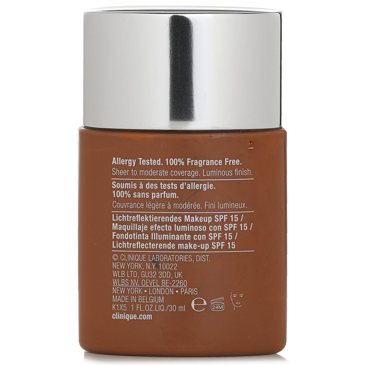 Clinique Even Better Glow Makeup SPF 15 in WN 114 Golden offers a moisturizing, radiant finish with added sun protection.