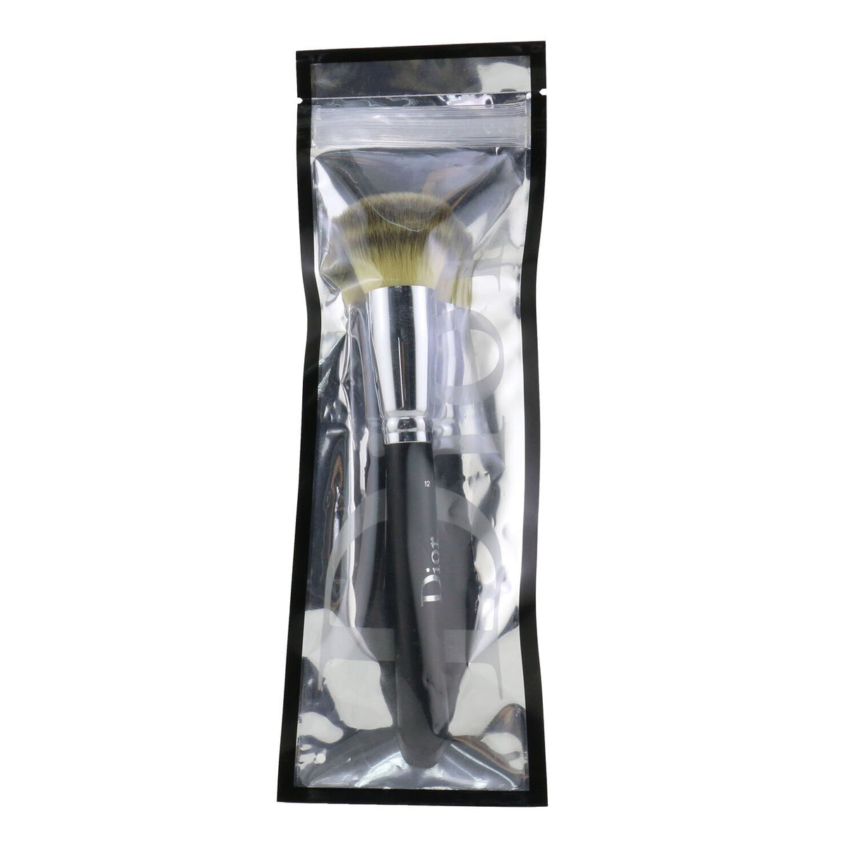 Dior Backstage Foundation Brush 12 with dual-fiber bristles for seamless, high-coverage application and a radiant finish.