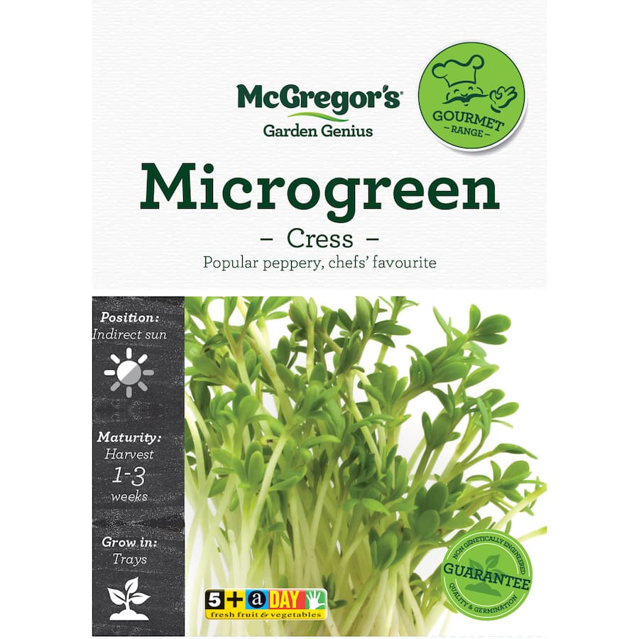 Mcgregors Microgreen Vegetable Seeds Cress - 1ea