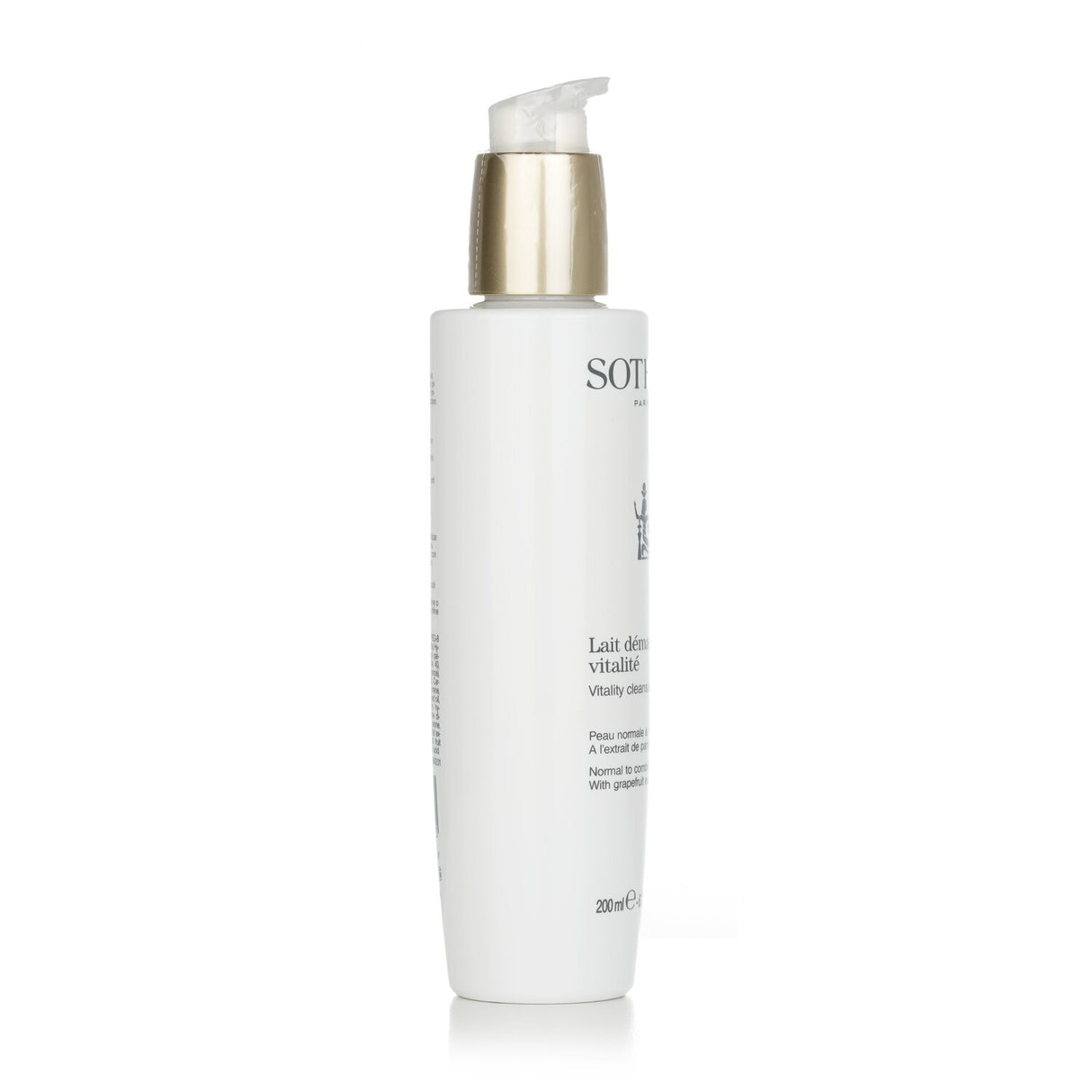 Refreshing Sothys Vitality Cleansing Milk with grapefruit extract, perfect for normal to combination skin, 200ml.