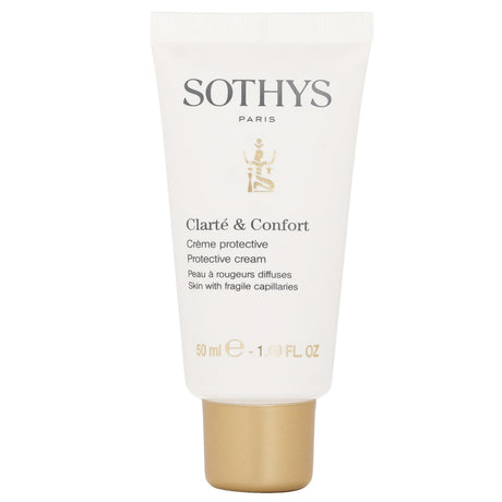 Sothys Clarte & Comfort Protective Cream in a 50ml jar, designed for sensitive skin with fragile capillaries, soothing and protective.