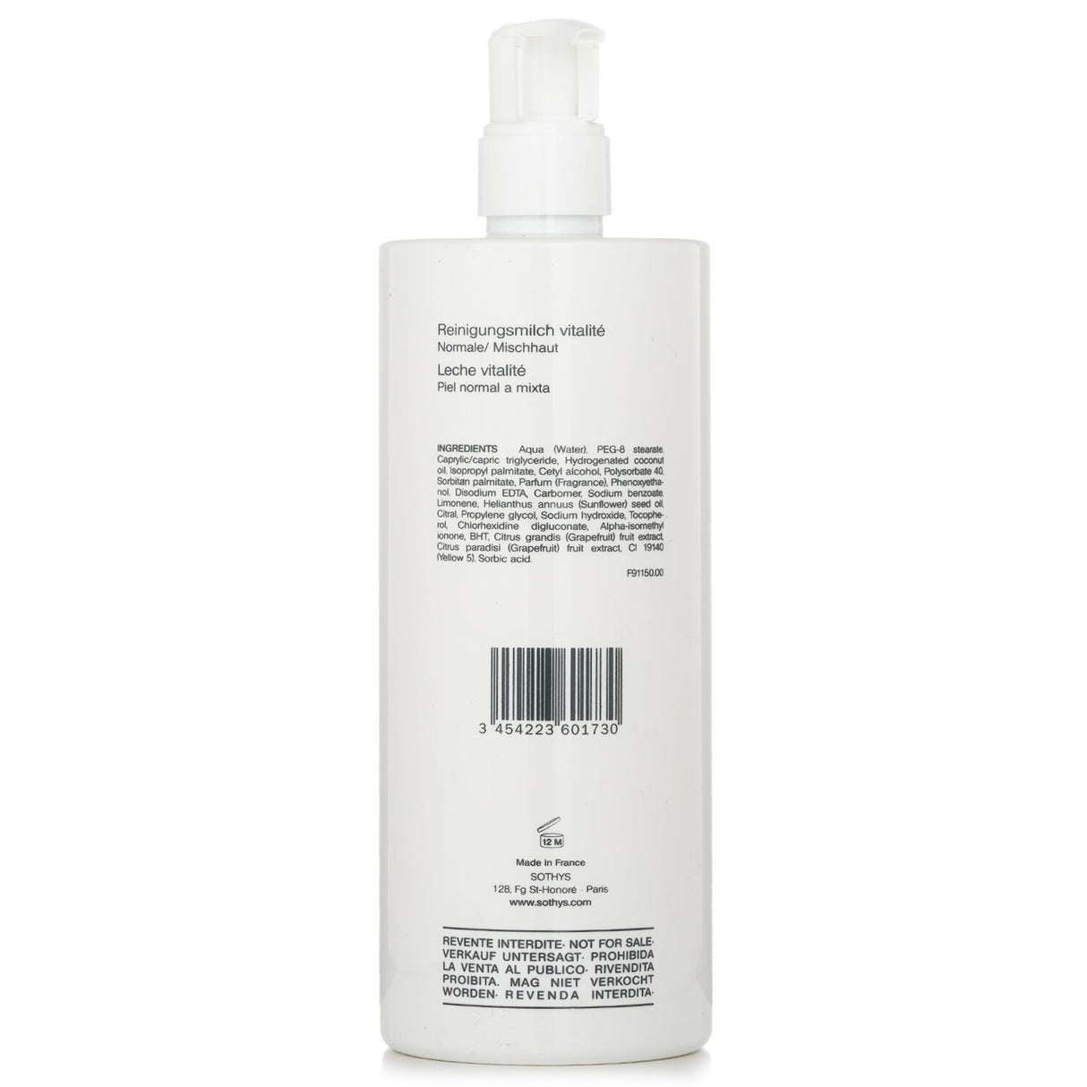 Sothys Vitality Cleansing Milk - For Normal to Combination Skin , With Grapefrui