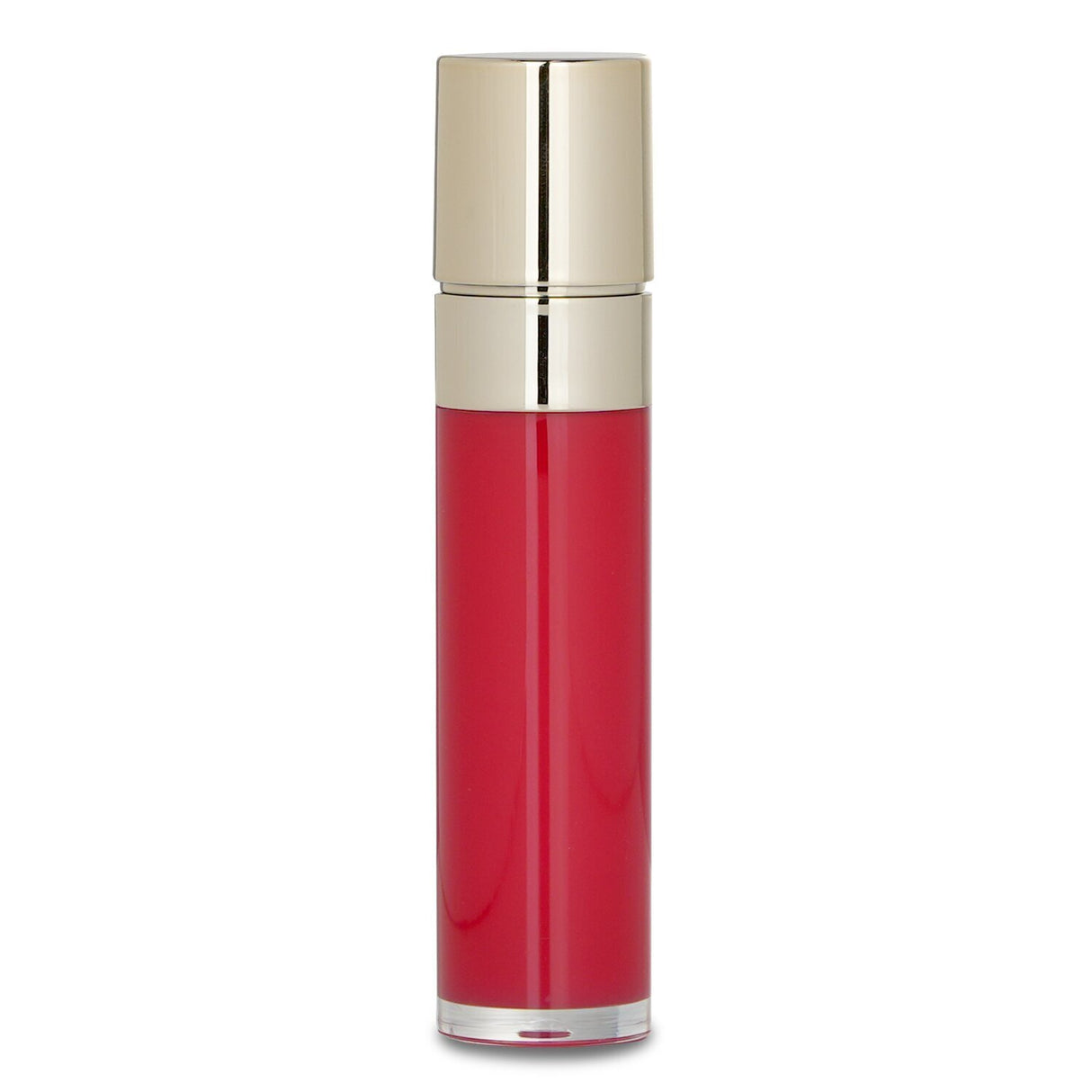 Luxurious Clarins Joli Rouge Lacquer #742L in vibrant red, combining vinyl shine with nourishing balm for hydrated, plump lips.