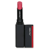 Shiseido ColorGel LipBalm in sheer warm pink #104 Hibiscus, moisturizing with a glossy finish for everyday wear.