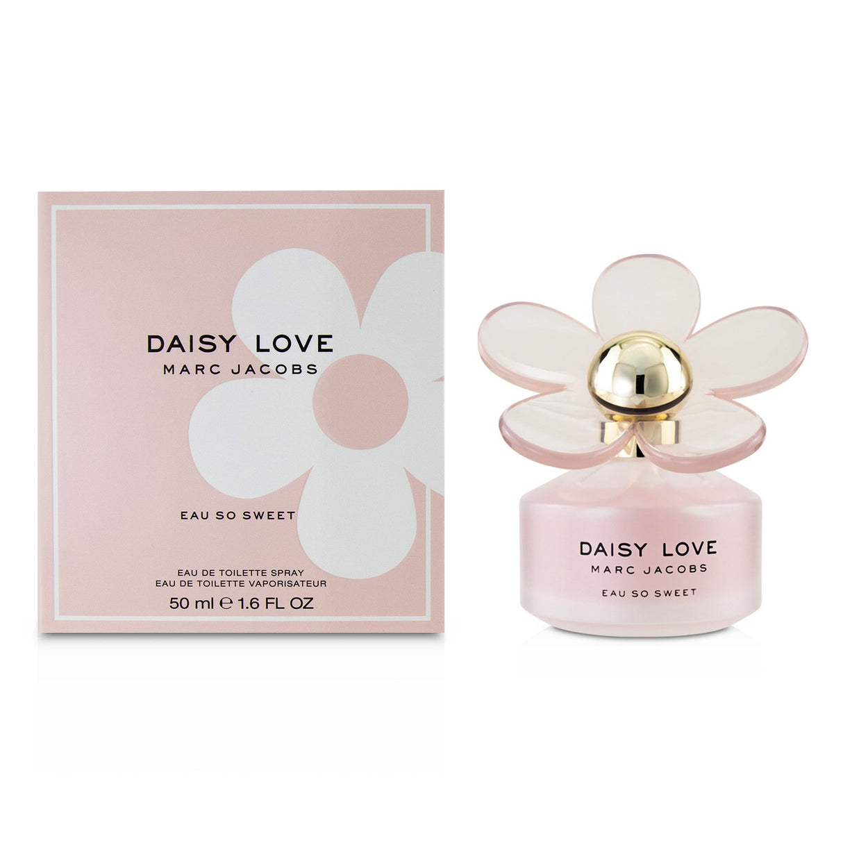 Marc Jacobs Daisy Love Eau So Sweet Eau De Toilette Spray, 50ml, features fruity floral notes of raspberry and soft daisy petals.