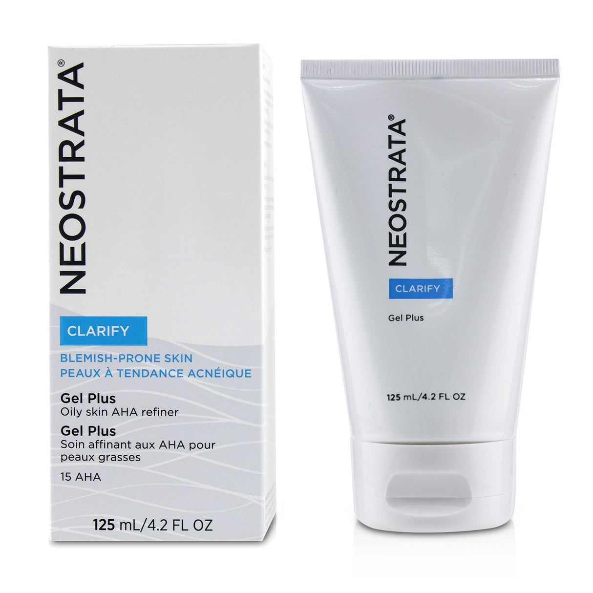 Neostrata Gel Plus for blemish-prone skin, featuring 15 AHA and Glycolic Acid for clearer, smoother complexions.