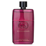 Gucci Guilty Absolute Pour Femme 90ml is a luxurious chypre fruity perfume featuring notes of Blackberry, Rose, and Goldenwood.