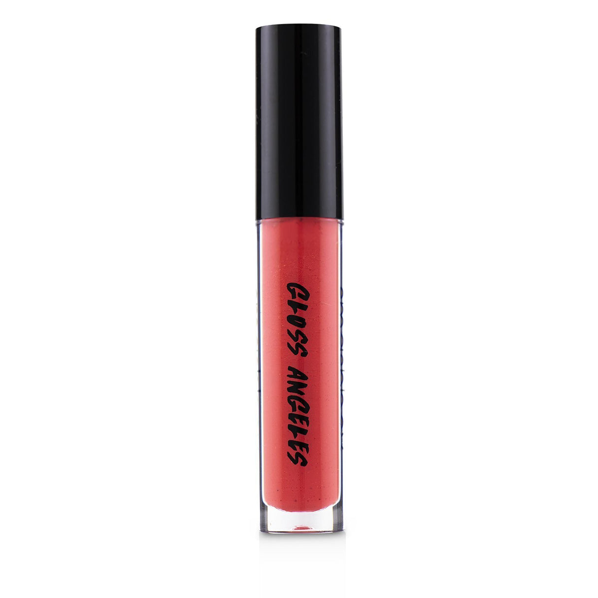 Smashbox Gloss Angeles Lip Gloss in deep coral shade, hydrating formula with Hyaluronic Acid and Vitamin E for plump, glowing lips.