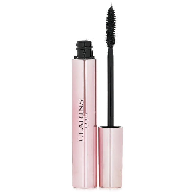 Clarins Wonder Perfect Mascara 4D in #01 Perfect Black enhances lashes with nourishing formula, rich pigments, and lasting curl.