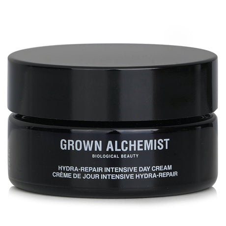 Grown Alchemist Hydra-Repair+ Day Cream: rich moisturizer with Camellia, Geranium, and Aloe Vera for radiant, revitalized skin.