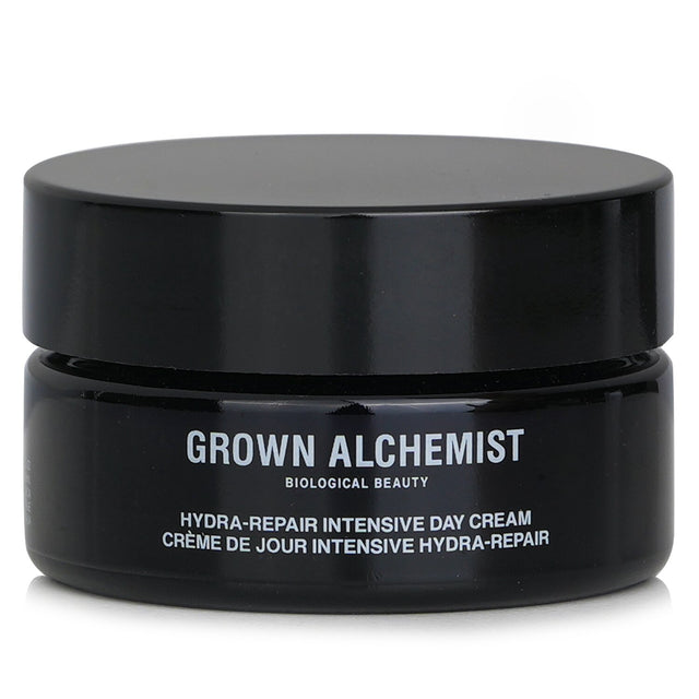 Grown Alchemist Hydra-Repair+ Day Cream: rich moisturizer with Camellia, Geranium, and Aloe Vera for radiant, revitalized skin.