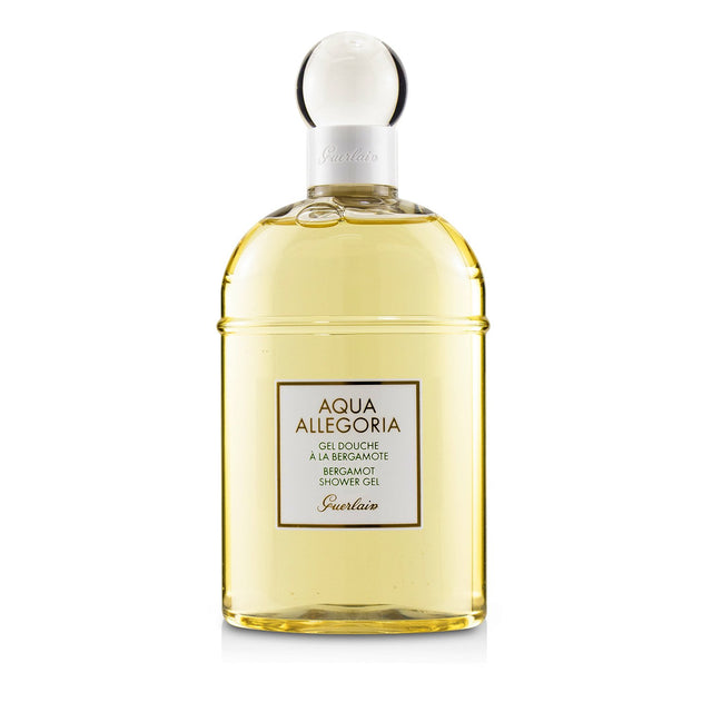 Luxurious Guerlain Aqua Allegoria Bergamote Shower Gel in a 200ml bottle, offering citrusy fragrance and gentle skin nourishment.