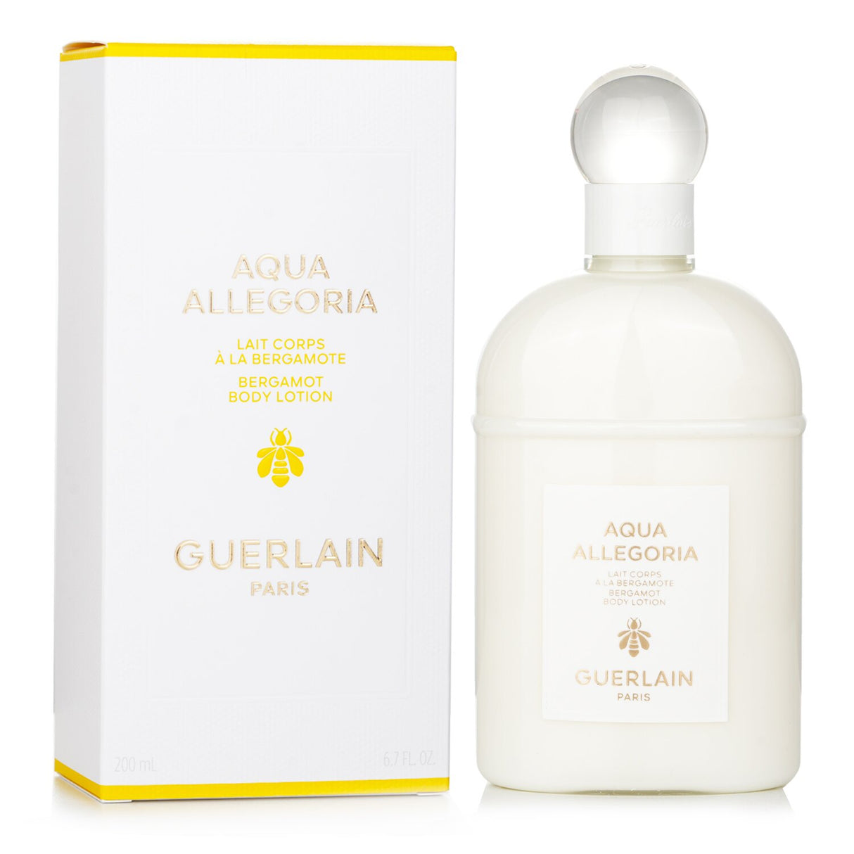 Guerlain Aqua Allegoria Bergamote Body Lotion 200ml, lightweight, hydrating, bergamot fragrance for soft, smooth skin.