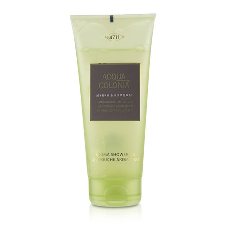 4711 Acqua Colonia Myrrh & Kumquat Shower Gel in 200ml, offering a fragrant, gentle cleanse and reviving lather for all skin types.