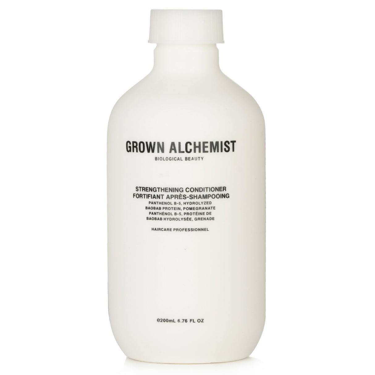 Transformative Grown Alchemist Strengthening Conditioner 0.2 in a 200ml bottle, enhances shine and detangles while boosting moisture.