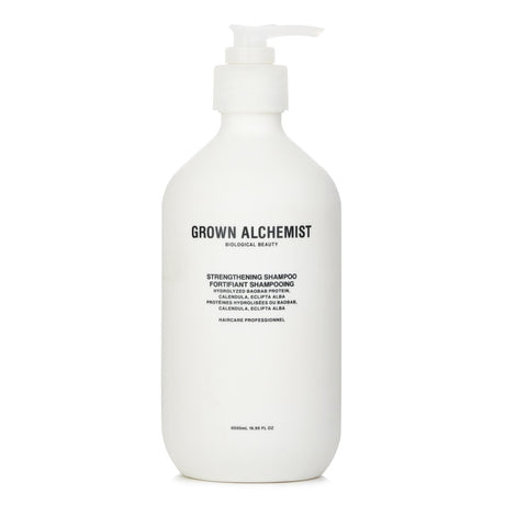 Grown Alchemist Strengthening Shampoo 0.2 revitalizes and repairs damaged hair, enhancing resilience and promoting healthy growth.