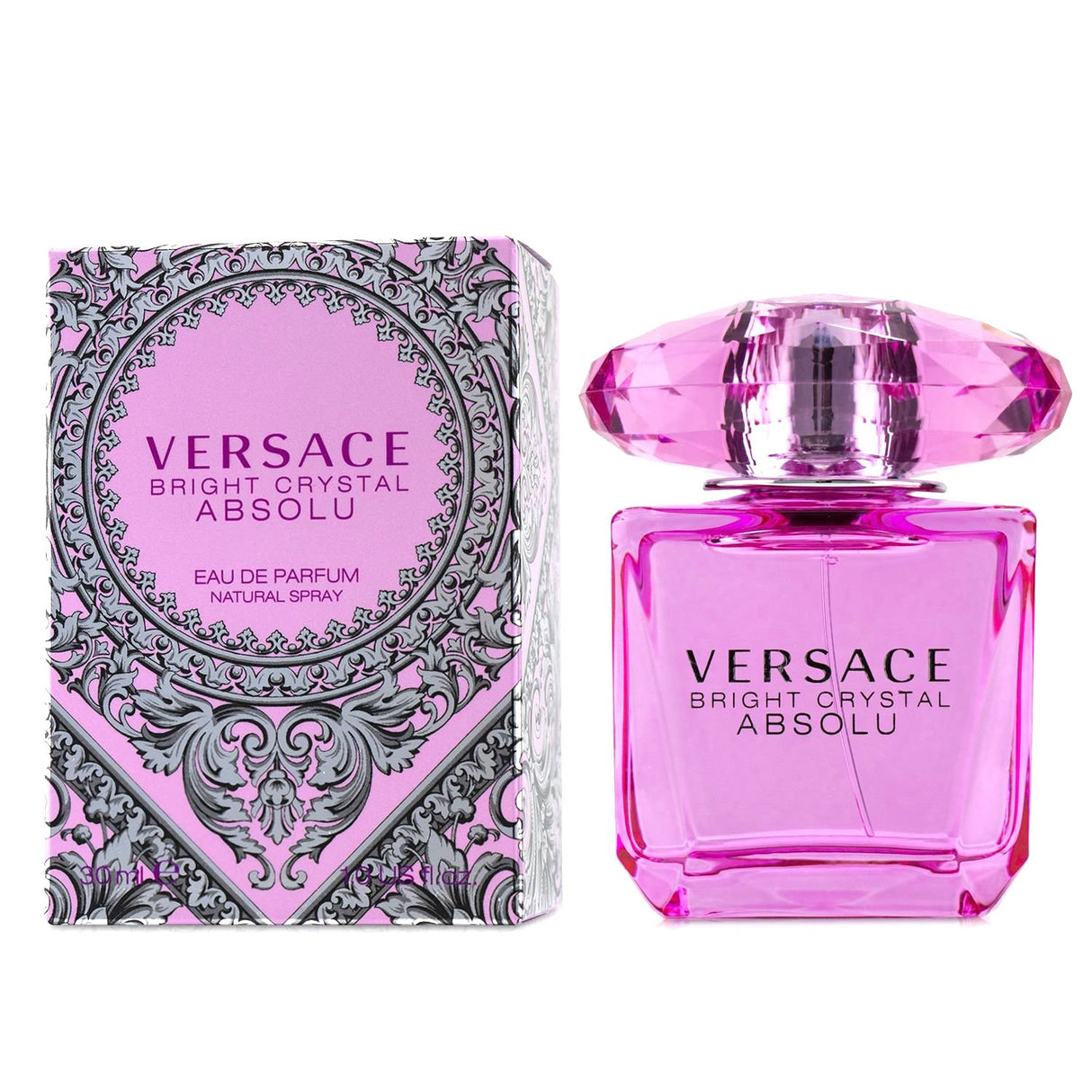 Versace Bright Crystal Absolu Eau De Parfum Spray in a 30ml bottle, featuring vibrant floral and fruity notes for confident women.