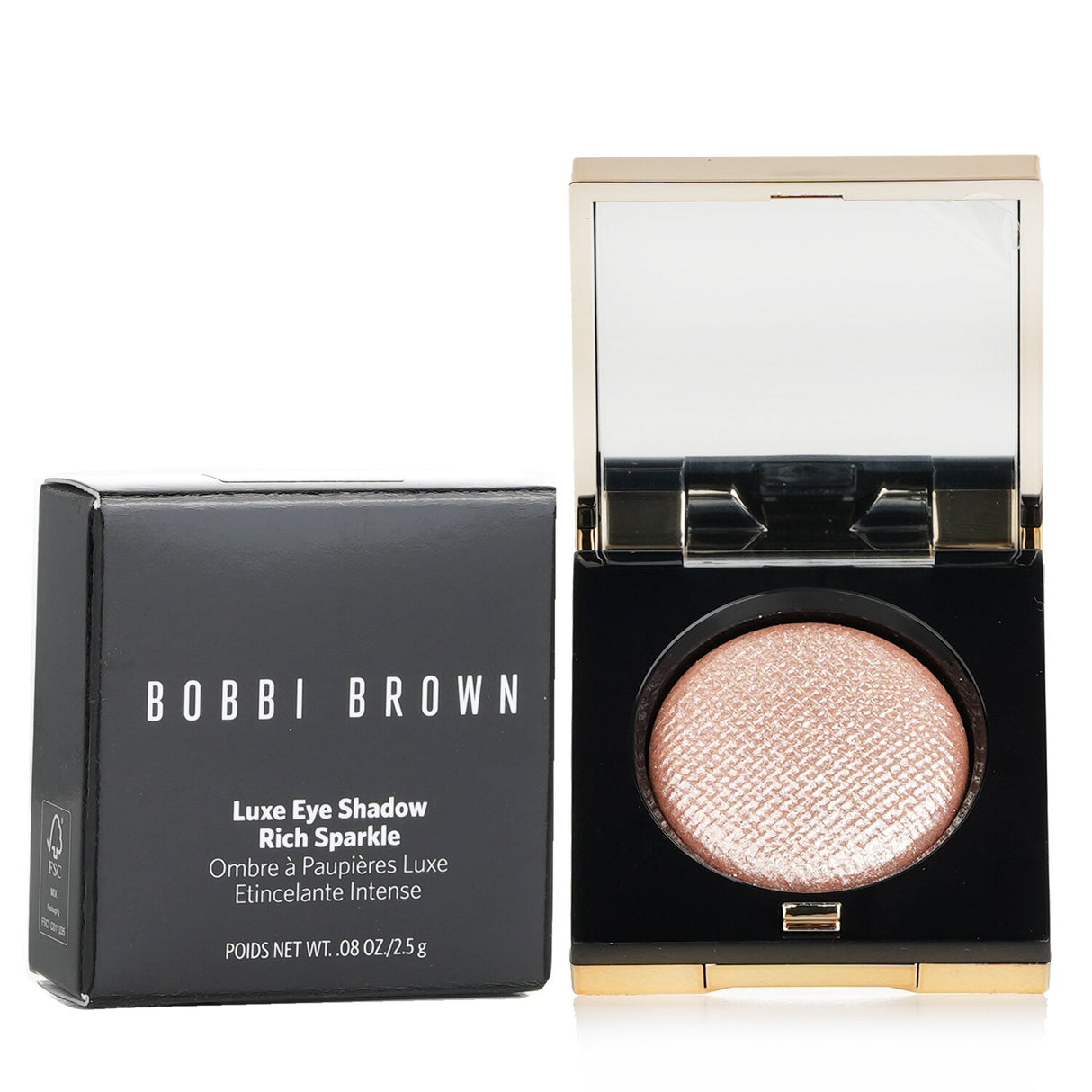 Bobbi Brown Luxe Eye Shadow in #Moonstone, a rich sparkle metallic shadow with a velvety texture for high-impact, long-lasting wear.